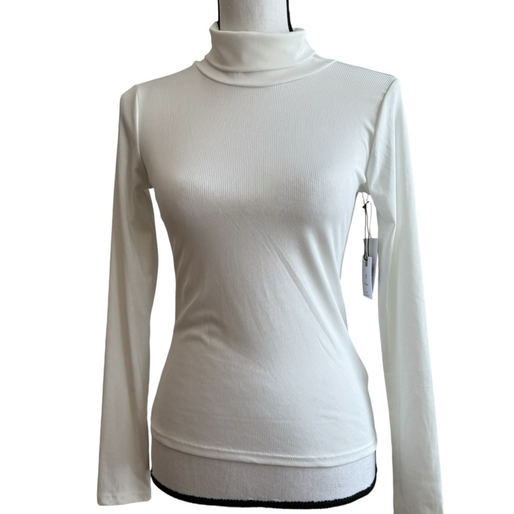 Originality Ivory Ribbed Turtleneck New Size Small